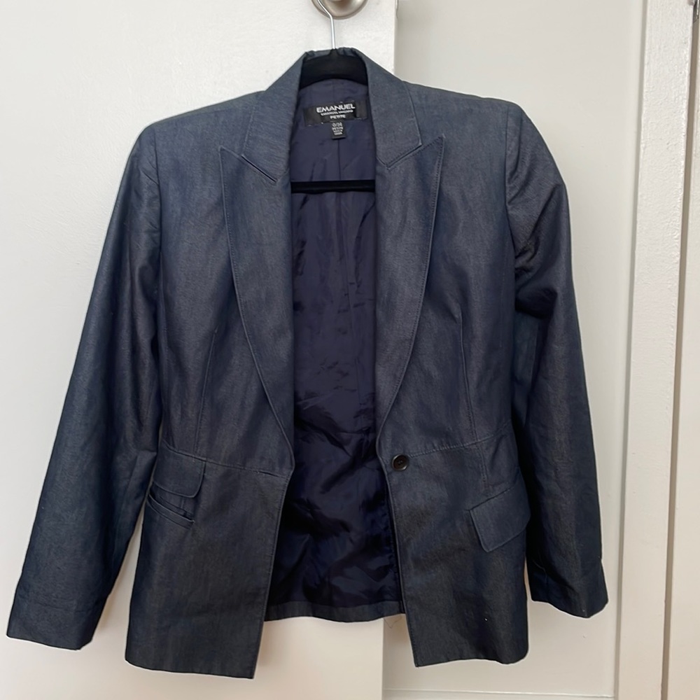 Emanuel Ungaro navy denim blazer